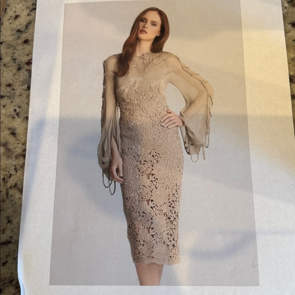 WOMENS ELIE TAHARI EMBROIDERED DRESS SIZE 2